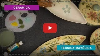 CERÁMICA  TÉCNICA DE MAYÓLICA  Fuente diseño floral [upl. by Enirolf]