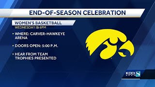 Iowa hosting Hawkeye womens basketball celebration at CarverHawkeye Arena on Wednesday [upl. by Mame]