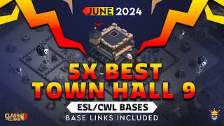 BEST TH9 war base link 2024  Clash of Clans [upl. by Mill648]