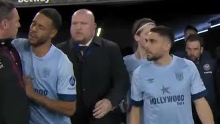 Watch as Kevin Nolan has to be held back from Neal Maupay in furious tunnel row [upl. by Allveta278]