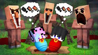 We Were Adopted By SCARY VILLAGERS FAMILY in Minecraft [upl. by Auoy425]