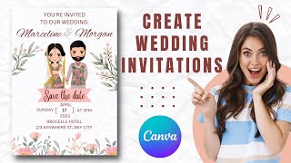 How To Create Wedding Invitations On Canva  5 Minutes Design Challege  Step by Step Tutorial [upl. by Chiles]