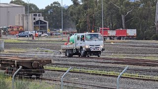 HV58 Weed Spraying truck moving around TasRail East Tamar Yard [upl. by Enisaj799]