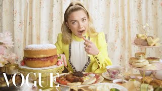 Florence Pugh Eats 11 English Dishes  Mukbang  Vogue [upl. by Assin377]