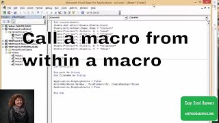 How to call a macro from within a macro in Excel [upl. by Essilem]