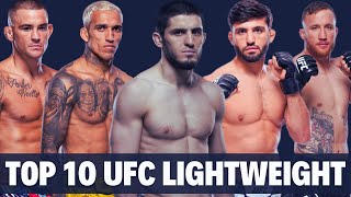 TOP 10 UFC LIGHTWEIGHT FIGHTERS STRONGEST UP TO 154 lbs [upl. by Deni]