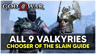 God of War  All 9 Valkyrie Locations Chooser of the Slain Trophy Guide [upl. by Itagaki]