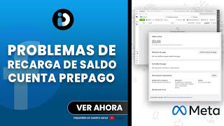 Problema recarga de saldo en cuentas Prepago Facebook 2022 [upl. by Ydnes210]