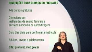 Abertas as inscrições para 442 cursos profissionalizantes oferecidos pelo Pronatec [upl. by Ehpotsirhc]