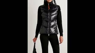 MONCLER Appliquéd wool and quilted shell down jacket ytshorts fashion black jacket moncler [upl. by Ardiek27]