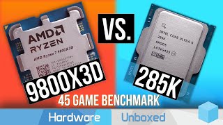 AMD Ryzen 7 9800X3D vs Intel Core Ultra 9 285K 45 Game Benchmark [upl. by Hulton628]