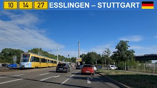 Driving in Germany From Esslingen to Stuttgart 4K [upl. by Neelrak661]