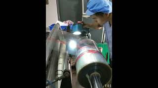 Gravure printing 9 color printing machine at work [upl. by Ehtiaf499]