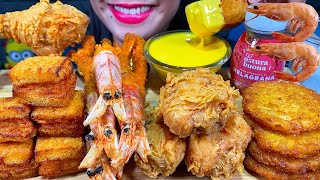 ASMR CRUNCHY FRIED CHICKEN FRIED SHRIMP HASH BROWN SHRIMP TOAST MUKBANG MASSIVE Eating Sounds [upl. by Gilbye596]