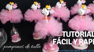 Como hacer centros de mesa para baby shower de niña fácil rapido y muy economicos 2019 [upl. by Spindell]