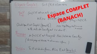 Topologie des espaces vectoriels normés Espace Complet Banach [upl. by Lindblad]