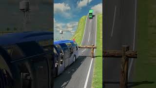 Capsule Buses amp School Bus vs Logs Trap  BeamNGdrive shorts beamngdrive bus [upl. by Nadnarb]