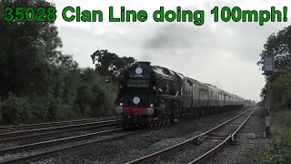 35028 Clan Line doing 100mph [upl. by Bellis]