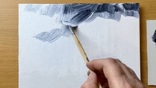 Acrylic Landscape Painting in 2 Colors [upl. by Holey253]