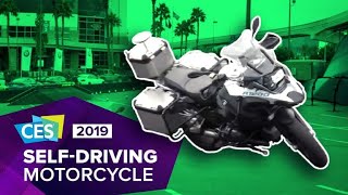 CES 2019 Watch BMWs riderless selfdriving motorcycle [upl. by Mallory449]