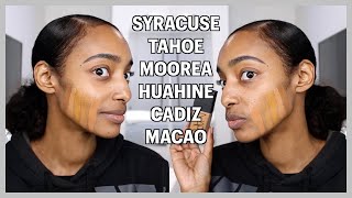 Nars Light Reflecting Foundation Swatches Syracuse Tahoe Moorea Huahine Cadiz Macao [upl. by Onnem]