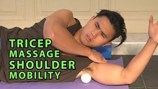 Shoulder Pain Mobility Massage amp Stretch  Tricep Release [upl. by Asihtal]