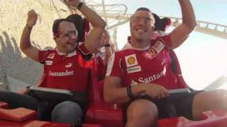 Felipe Massa And Fernando Alonso Ride Worlds Fastest Roller Coaster [upl. by Rola]