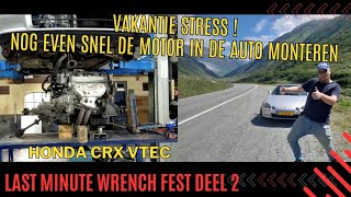 Honda CRX Motor Terug Plaatsen versnellingsbak monteren amp Eerste Proefrit klaar voor de Roadtrip [upl. by Timofei966]