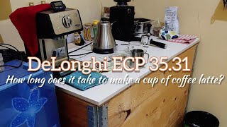 Real TimelineDelonghi ECP 3531 How long does it take to make a cup of coffee latte [upl. by Acie352]