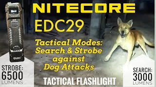 Nitecore EDC29  Tactical Modes Search amp Strobe against Dog Attacks [upl. by Clayborne]