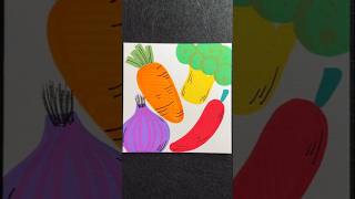 How to draw vegetables family drawing drawing art drawingdrawing acrylicmarkers shorts short [upl. by Einej744]