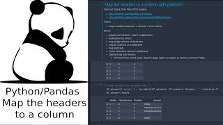 Map the headers to a column with pandas [upl. by Enrobyalc]