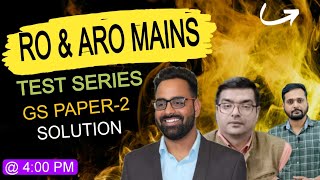 GS PAPER2 SOLUTION RO MAINS।। RO MAINS TEST SERIES BY GSVISION [upl. by Orimlede774]