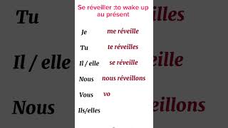 Le verbe Se réveiller to wake up au présent conjugaison français french english aprenderfrances [upl. by Stegman]