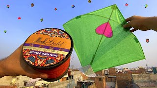 Original Monofill Gold Manjha Review  Kite Cutting On Rooftop [upl. by Yesrej]