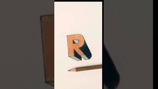 How To Draw 3D Letter R One Point Perspective shorts art drawing [upl. by Osher]