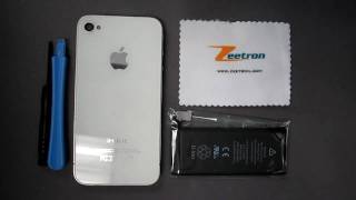 iPhone 4 Battery Repalcement Instructions Directions Zeetron [upl. by Eisset455]