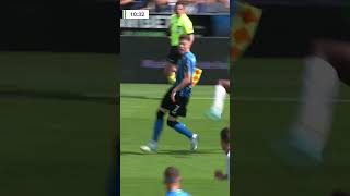 🖐️  Club Brugge’s opening goal was disallowed for a handball from Andreas Skov Olsen ❌ [upl. by Enirehtakyram]