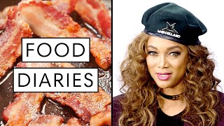 Everything Supermodel Tyra Banks Eats in a Day  Food Diaries Bite Size  Harpers BAZAAR [upl. by Waverley]