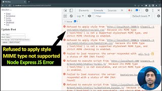 How to Fix Refused to apply style MIME type not supported Express JS Error [upl. by Decrem]