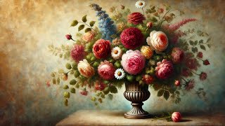 TV Art Flower Painting TV Screen Saver Wallpaper Background Oil Painting Decort [upl. by Vinita56]