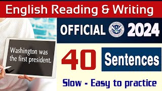 New 2024 US Citizenship  Practice English Reading and Writing Test for US Citizenship Interview [upl. by Euqina]