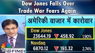 Dow Jones Falls Over Trade War Fears Again  Morning Call  CNBC Awaaz [upl. by Lynnea]