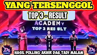 YANG TERSENGGOL TADI MALAM TOP 3 RESULT DANGDUT ACADEMY 6 [upl. by Anemolihp]