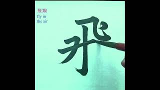 飛翔 chinese calligraphy 毛笔字 china calligraphy [upl. by Kayle576]