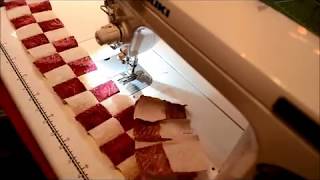 EPISODE 94  Jelly Roll Quilt Part THREE  creating my checkerboard border [upl. by Tamaru384]