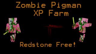 Minecraft  Simple Zombie Pigman XP Farm Redstone Free [upl. by Marcos]