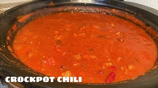 THE EASIEST CROCKPOT CHILI YOU’LL EVER MAKE❕🫘 [upl. by Adaurd]