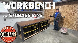 Upgrade Your Garage With A HeavyDuty Workbench and Storage Bins Combo DIY [upl. by Eikcim]