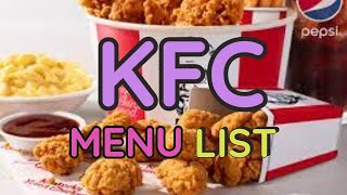 KFC Menu Prices Philippines Restaurant Menu [upl. by Danila]